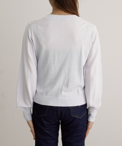 「MADEMOISELLE ROPE'」 ニットカーディガン 38 ブラウン レディース_画像4