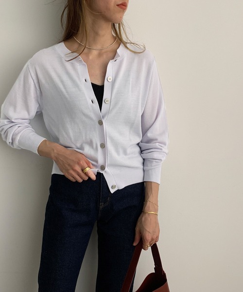 「MADEMOISELLE ROPE'」 ニットカーディガン 38 ブラウン レディース_画像7