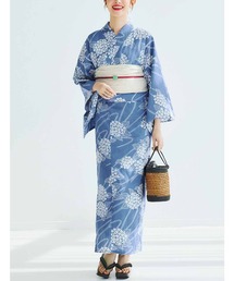 美品　イディット IEDIT 大人の粋な二部式セパレート浴衣とへこ帯セット IEDIT（イディット） 浴衣 着付けいらずでさっと着られる 大人の粋な二