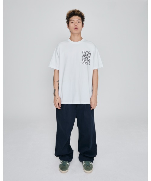 YES EYE SEE ホワイト 長袖カットソー YES EYE SEE ホワイト 長袖Tシャツ Lサイズ イエスアイシー