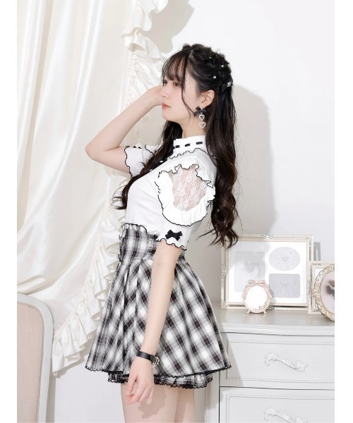 NOEMIE tシャツ キラキラリボンオープンショルダープチハイ