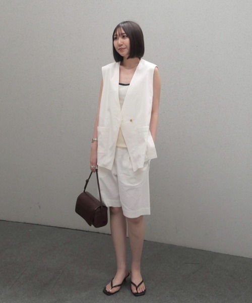 ETRE TOKYO パンツ コットンリネンハーフパンツ レディース