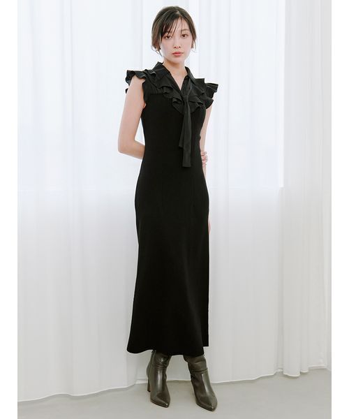 SNIDEL ワンピース Sustainableフリルカラードッキング