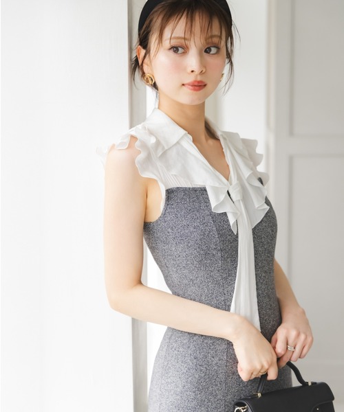 SNIDEL ワンピース Sustainableフリルカラードッキング