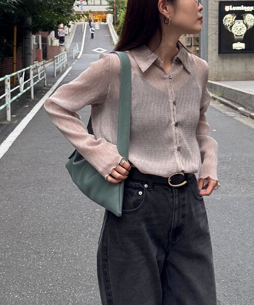 fredy emue（フレディエミュ） ブラウス シャツ シアープリーツシャツ
