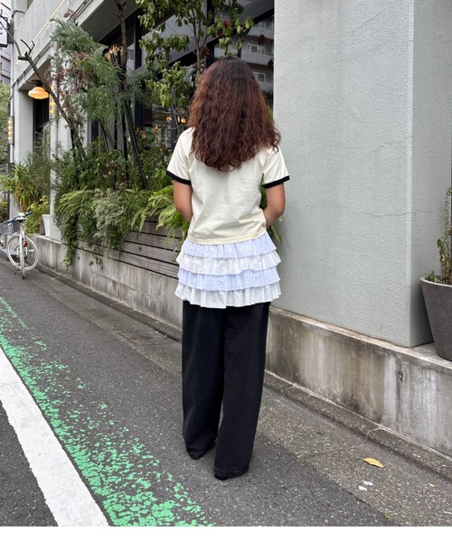 ROSE BUD別注マリークワントMARY QUANTリンガー TシャツL ROSE BUD別注マリークワントMARY QUANTリンガー Tシャツ