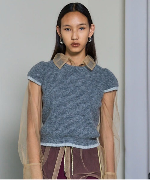 ニット セーター 「25AW PRE-ORDER」Cap Sleeve Knit Tops/キャップスリーブニットトップス「MAISON SPECIA