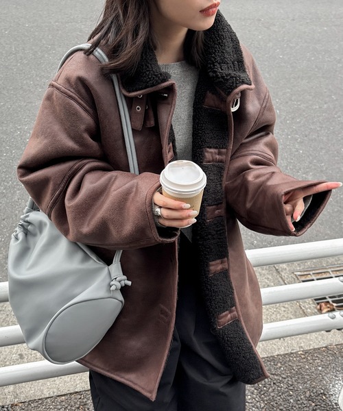 feepur（フェピュール） ムートンコート ボアコート フェイクムートンB