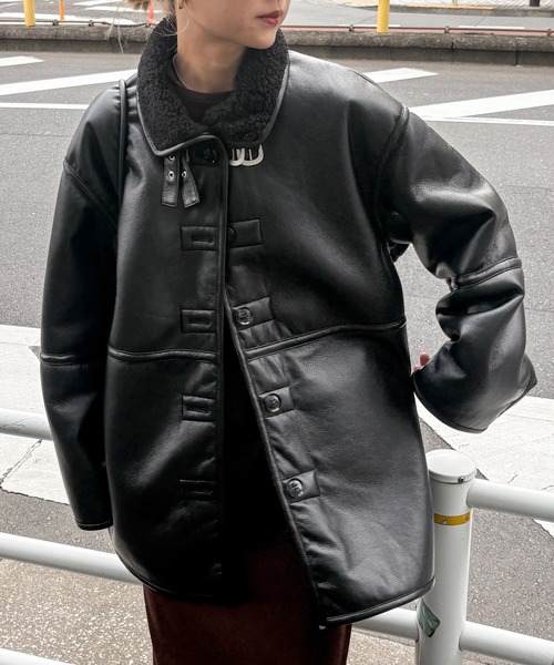 feepur（フェピュール） ムートンコート ボアコート フェイクムートンB