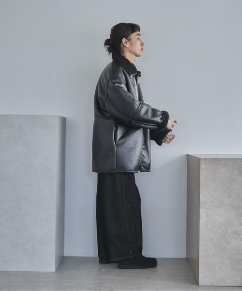 ムートンコート ボアコート フェイクムートンB-3フライトジャケット レディース