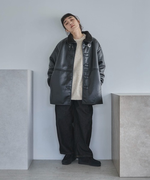 feepur（フェピュール） ムートンコート ボアコート フェイクムートンB