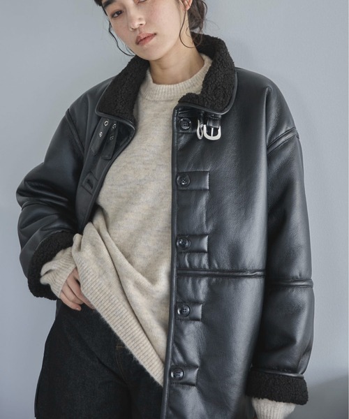 feepur（フェピュール） ムートンコート ボアコート フェイクムートンB