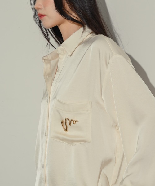 NEUNA（ヌナ） ブラウス シャツ ワッシャーサテンシャツ レディース