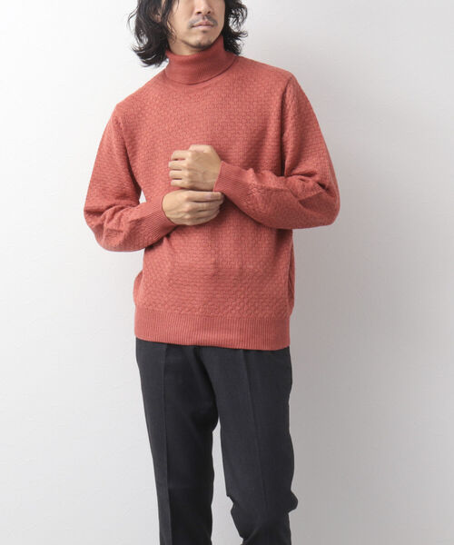 「NOLLEY'S goodman」 タートルネックニット S オレンジ メンズ_画像3