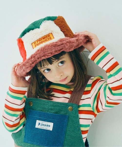 p.premier（ピードットプルミエ） 帽子 ハット マルチカラーファー