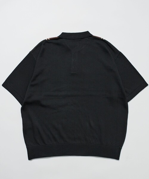 「FREAK'S STORE」 半袖ポロシャツ MEDIUM ブラック メンズ_画像9