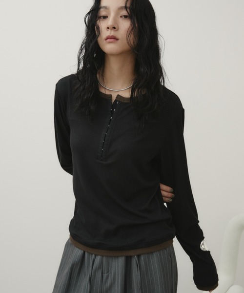 アンドマリー　トップス Aunt Marie's（アントマリーズ） tシャツ フロントホックヘンリー