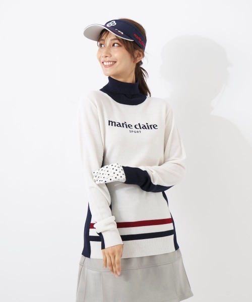 marie claire golf　マリ・クレールゴルフ　ハイネックニット　L Marie Claire（マリ クレール） ニット セーター 「marie claire/マリ