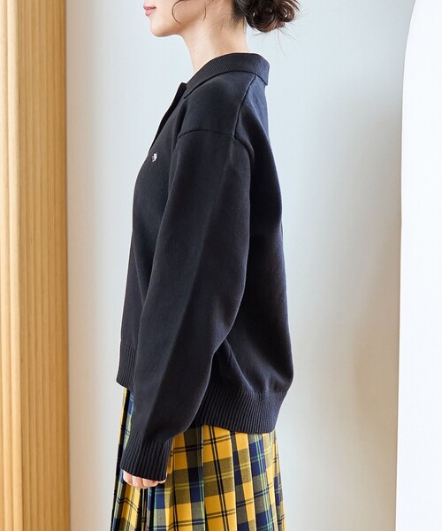 ブラック　セーター　ニット　襟付き　ポロニット　ライン入り　ポロ POLO BCS（ポロ・ビーシーエス） ニット セーター 「別注」 襟付き