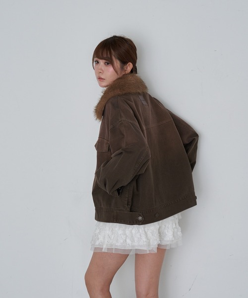 Ray Cassin（レイカズン） ブルゾン アウター ファー衿取り外しデニム