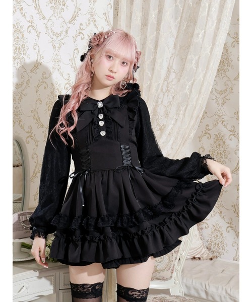 ノエミー（NOEMIE）/ハートビジューレースアップセットアップ NOEMIE（ノエミー） ワンピース ハートビジューレースアップ