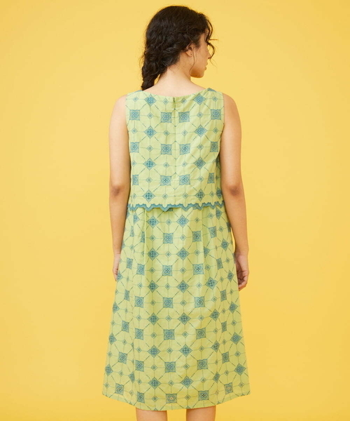 「Jocomomola」 ノースリーブワンピース 40 ミント レディース_画像3