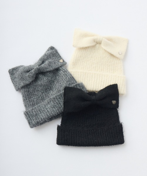 ニット帽 ニットキャップ ribbon knit beanie / リボンニットビーニー