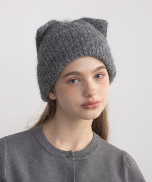 ニット帽 ニットキャップ ribbon knit beanie / リボンニットビーニー