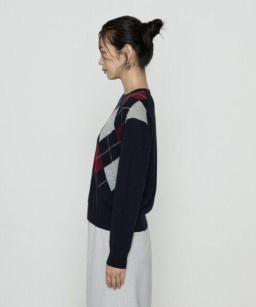 COMME CA（コムサ） ニット セーター アーガイルニット プルオーバー