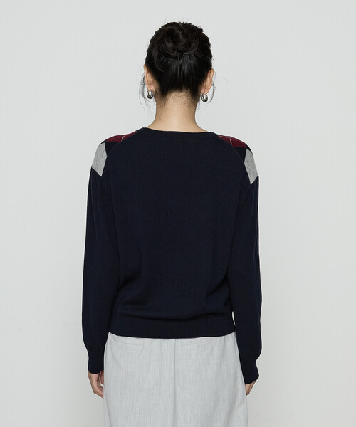 COMME CA（コムサ） ニット セーター アーガイルニット プルオーバー