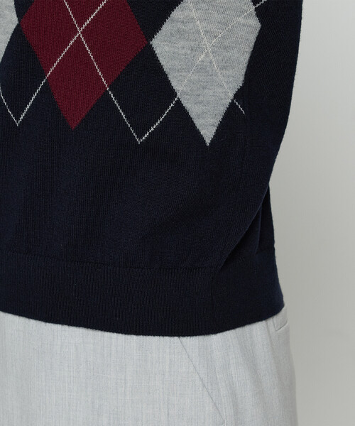 COMME CA（コムサ） ニット セーター アーガイルニット プルオーバー