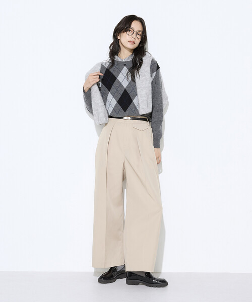 COMME CA（コムサ） ニット セーター アーガイルニット プルオーバー