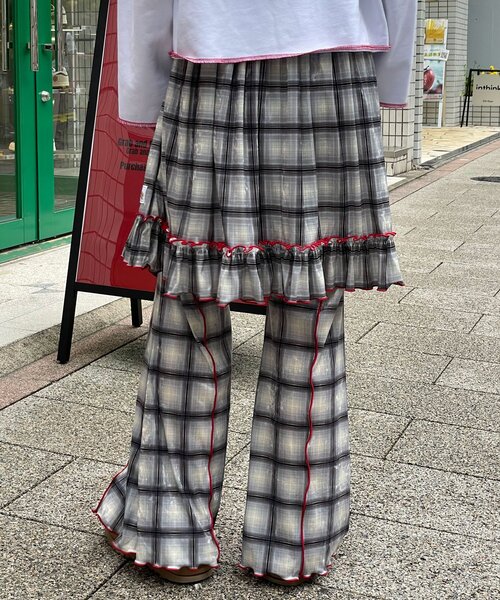 jean paul gaultier チェックパンツ ベロア フレア HELLO.SANFRANCISCO（ハローサンフランシスコ） パンツ 「HELLO