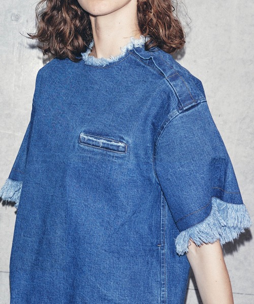 「MAISON SPECIAL」 半袖ワンピース FREE ブルー レディースの画像