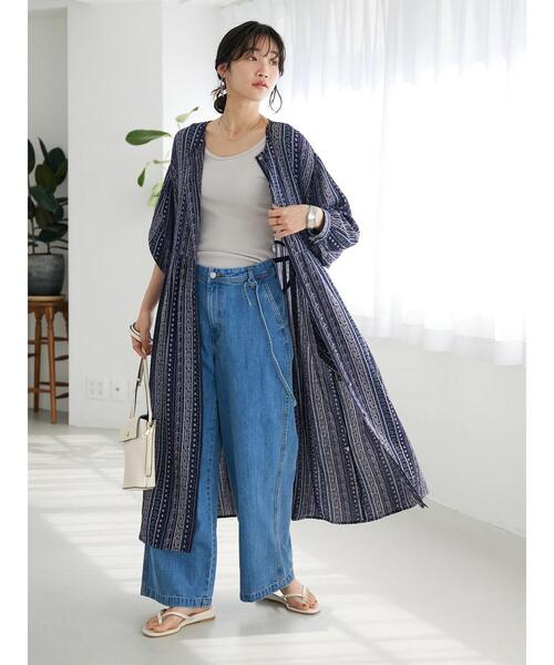 「CRAFT STANDARD BOUTIQUE」 長袖ワンピース FREE パープル レディース_画像6