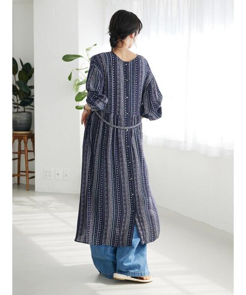 「CRAFT STANDARD BOUTIQUE」 長袖ワンピース FREE パープル レディース_画像9