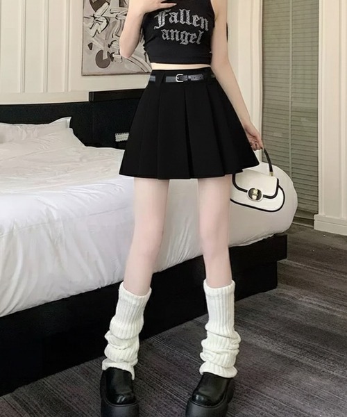 WESTSEA（ウエストシー） スカート ベルト付き プリーツスカート ミニ
