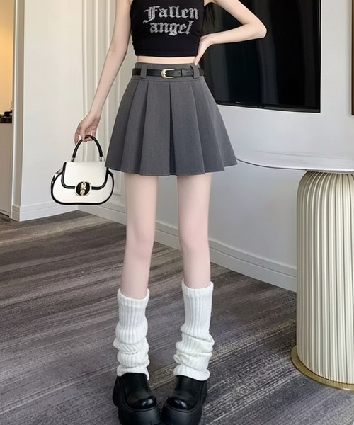 WESTSEA（ウエストシー） スカート ベルト付き プリーツスカート ミニ