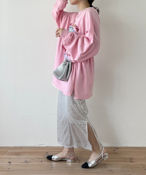 「wee9s」 半袖Tシャツ FREE アイボリー レディース_画像7