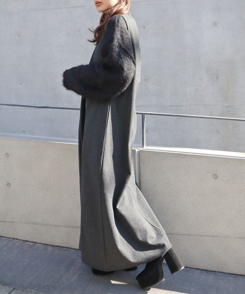 CECIL McBEE（セシルマクビー） ワンピース ウールライク深Vネック