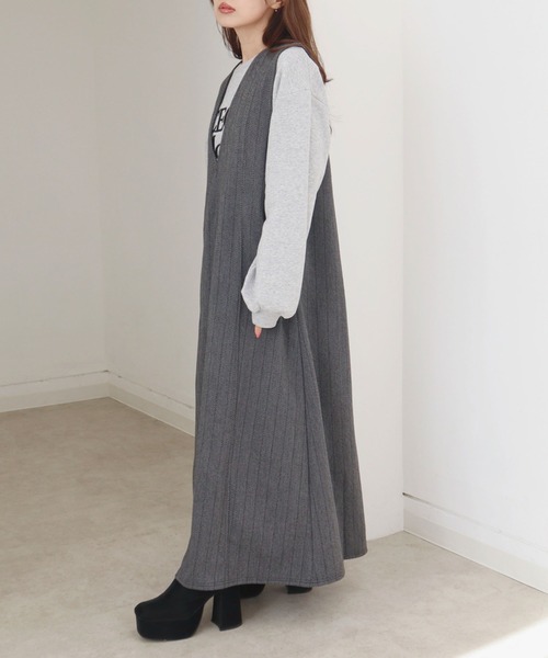 CECIL McBEE（セシルマクビー） ワンピース ウールライク深Vネック