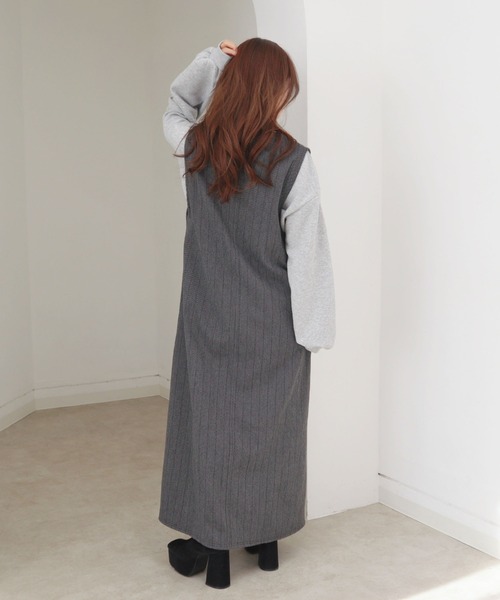 CECIL McBEE（セシルマクビー） ワンピース ウールライク深Vネック