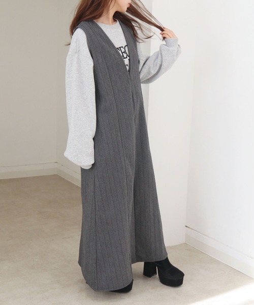 CECIL McBEE（セシルマクビー） ワンピース ウールライク深Vネック