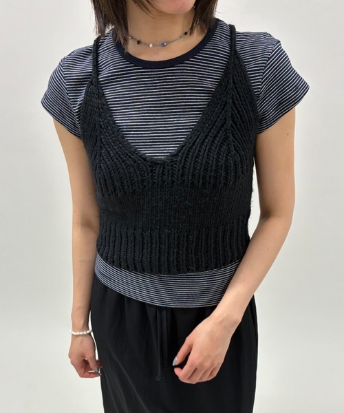 FUULLY STUDIO キャミソール ロービングニットビスチェ : ZOZOTOWN