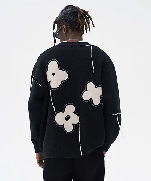 「HARSH AND CRUEL」 ニットカーディガン L ブラック メンズ_画像8