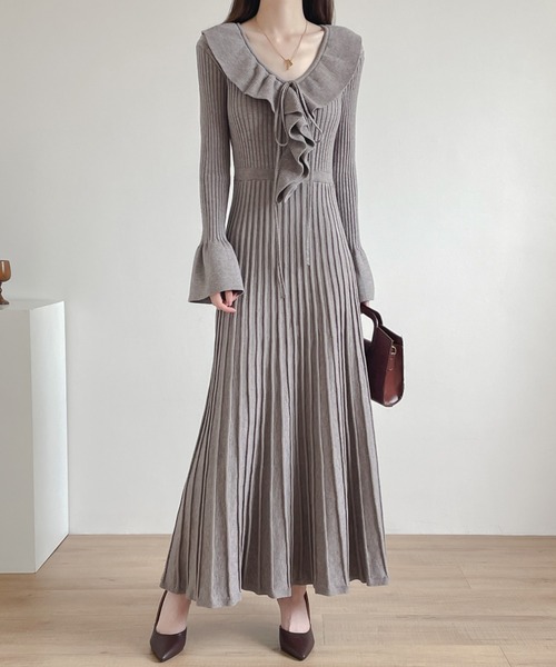 「ABITOKYO」 ニットワンピース FREE ワインレッド レディース_画像5