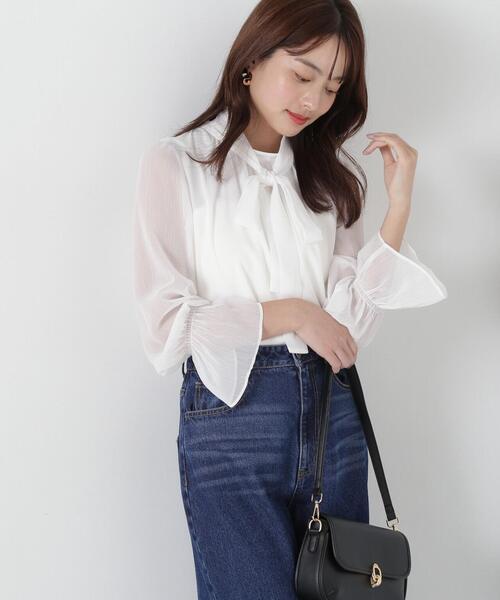 「PROPORTION BODY DRESSING」 長袖ブラウス SMALL ベージュ レディース_画像4