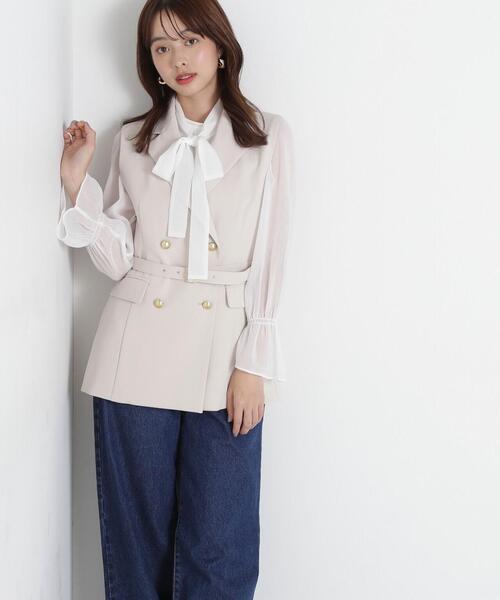 「PROPORTION BODY DRESSING」 長袖ブラウス SMALL ベージュ レディース_画像7