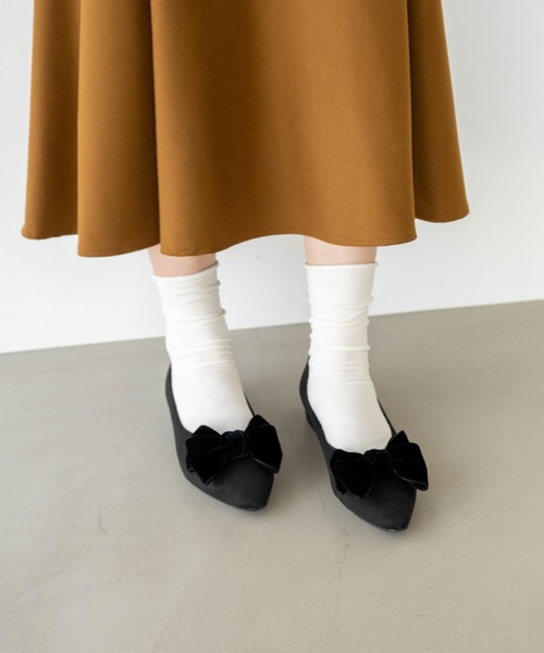 「Launa lea」 フラットパンプス 23.5cm ネイビー レディース_画像6