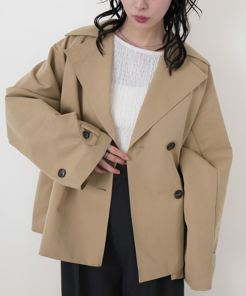 レリル　近年モデル　オーバーサイズ　ハーフトレンチコート　未使用に近い美品 レリル 近年モデル オーバーサイズ ハーフトレンチコート 未使用に近い